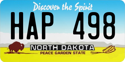 ND license plate HAP498