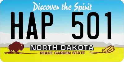 ND license plate HAP501