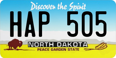 ND license plate HAP505