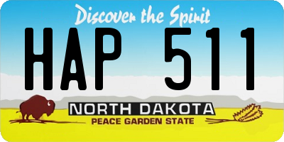 ND license plate HAP511
