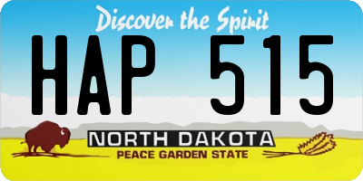 ND license plate HAP515