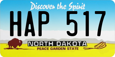 ND license plate HAP517