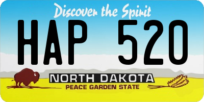 ND license plate HAP520