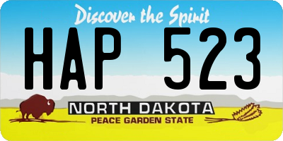 ND license plate HAP523