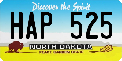 ND license plate HAP525