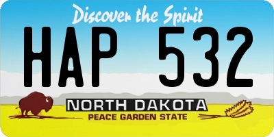 ND license plate HAP532