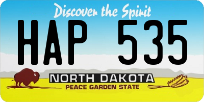 ND license plate HAP535