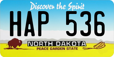 ND license plate HAP536