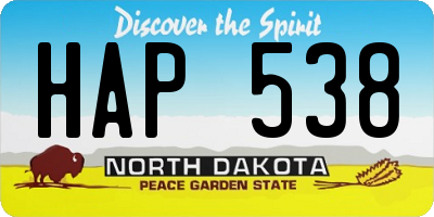 ND license plate HAP538
