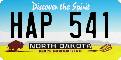ND license plate HAP541