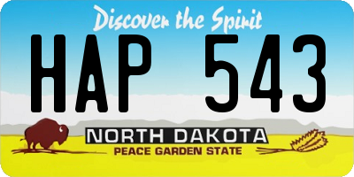 ND license plate HAP543