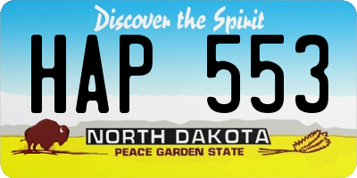 ND license plate HAP553