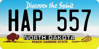 ND license plate HAP557