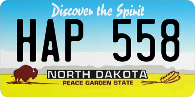 ND license plate HAP558