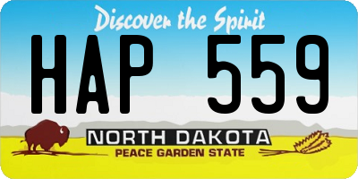 ND license plate HAP559