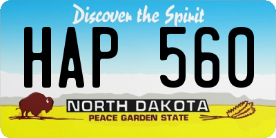 ND license plate HAP560