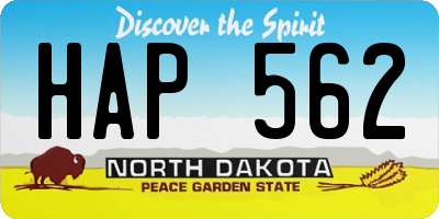 ND license plate HAP562