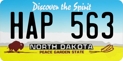 ND license plate HAP563