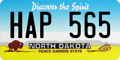 ND license plate HAP565