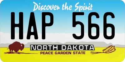 ND license plate HAP566