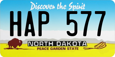 ND license plate HAP577