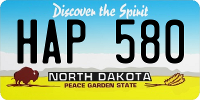 ND license plate HAP580