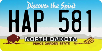 ND license plate HAP581