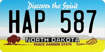 ND license plate HAP587