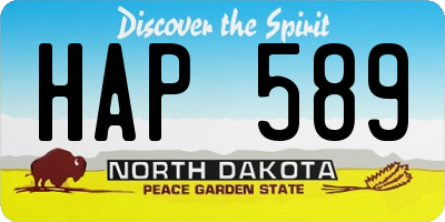 ND license plate HAP589