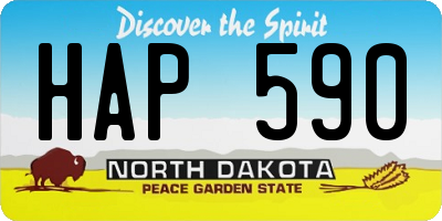 ND license plate HAP590