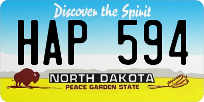 ND license plate HAP594