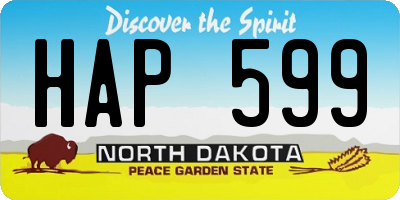 ND license plate HAP599