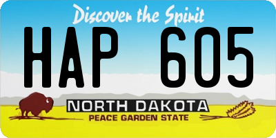 ND license plate HAP605