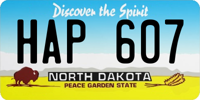 ND license plate HAP607