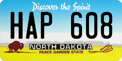 ND license plate HAP608