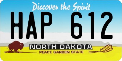 ND license plate HAP612