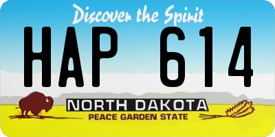 ND license plate HAP614
