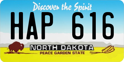 ND license plate HAP616