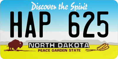 ND license plate HAP625