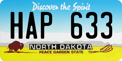 ND license plate HAP633