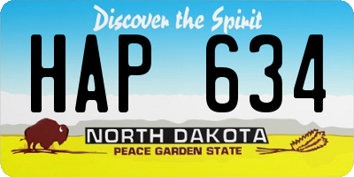 ND license plate HAP634