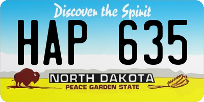 ND license plate HAP635
