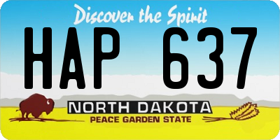 ND license plate HAP637