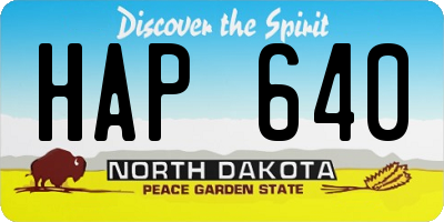 ND license plate HAP640