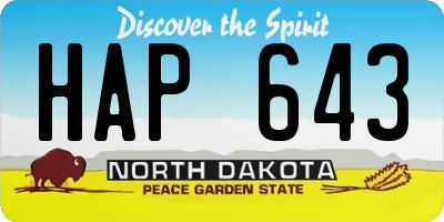 ND license plate HAP643