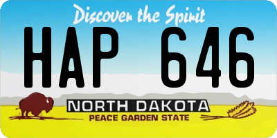 ND license plate HAP646