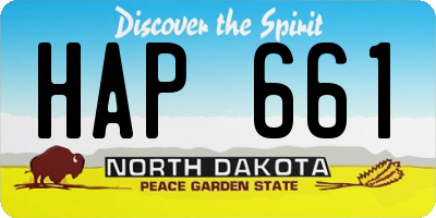 ND license plate HAP661