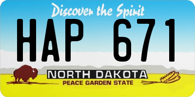 ND license plate HAP671
