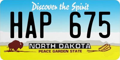 ND license plate HAP675