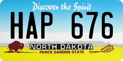 ND license plate HAP676